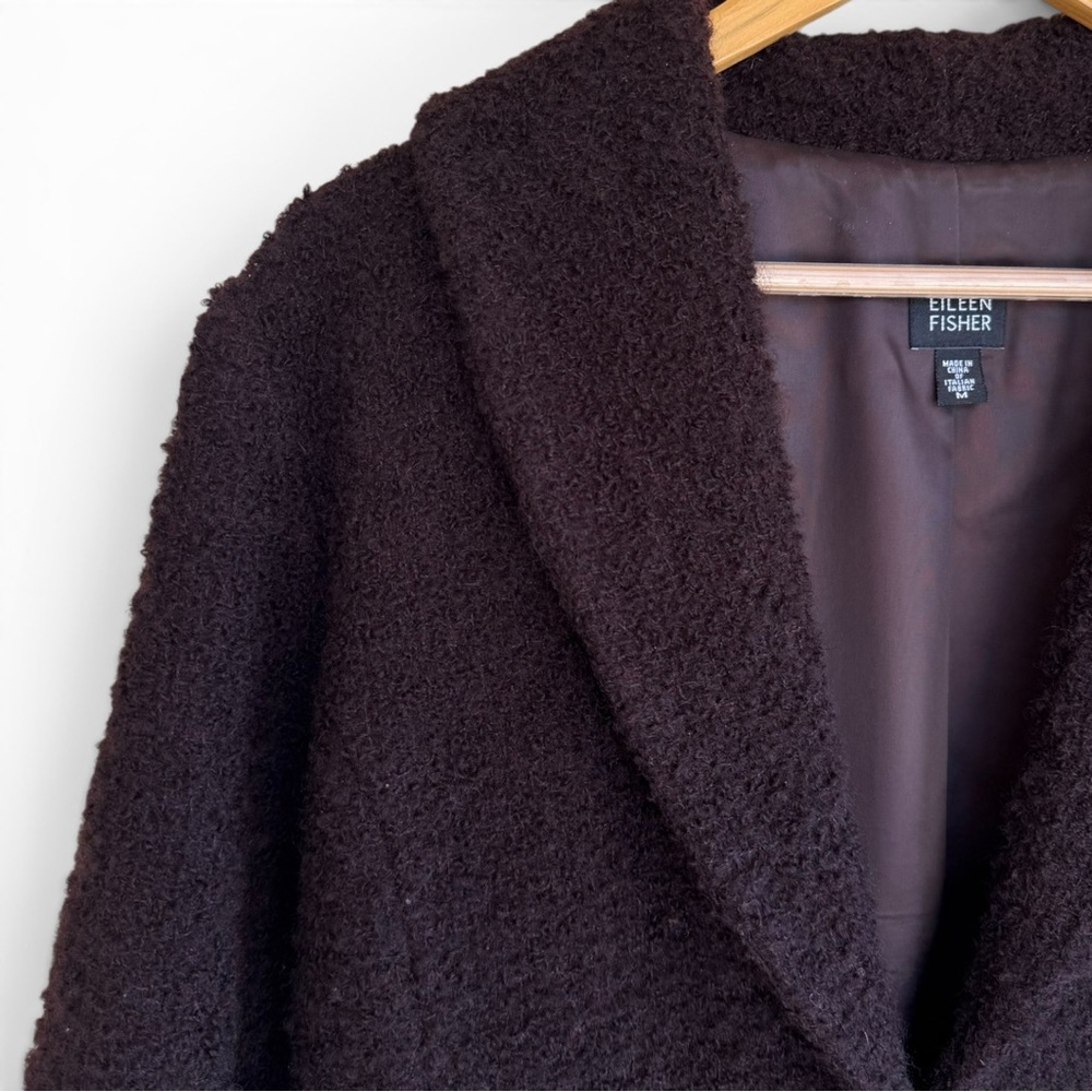 Eileen Fisher Italian Fabric Wool‎ Blend Bouclé Shawl Collar Jacket Blazer M - Picture 3 of 8